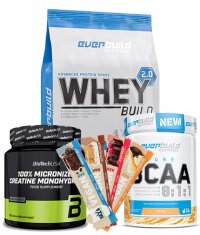 PROMO STACK Pachet Proteina + Creatina+ Bcaa + Batoane proteice 12